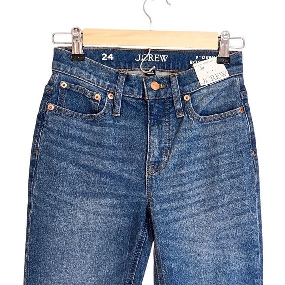 NWT J. Crew 9" Demi Boot Cut Crop Palmyra Hash Denim Jean BP487 Retails $128 - Picture 10 of 13